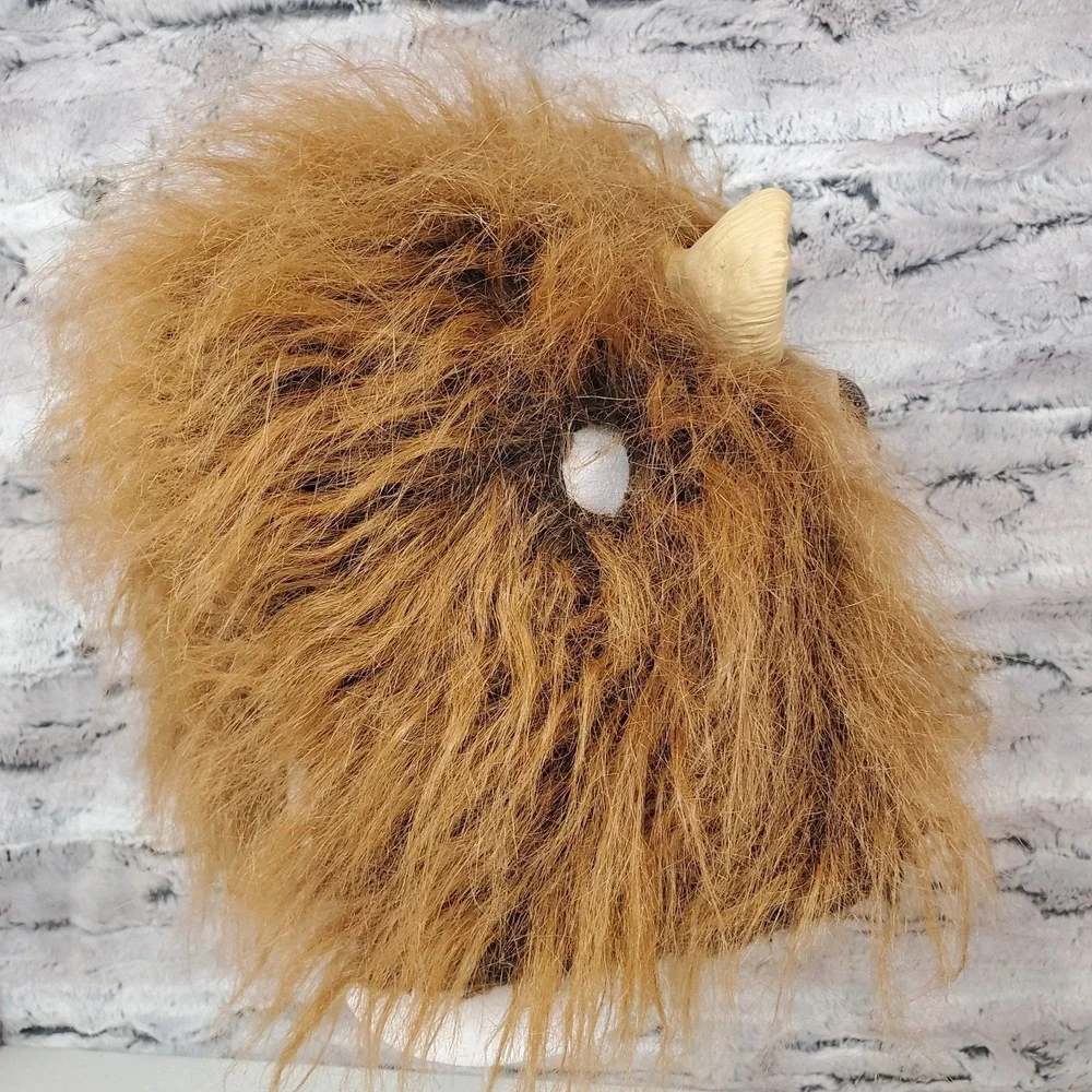 Realistic Lion Head Latex Costume Mask Faux‎ Fur Mane Adult Hood Style OSFM
